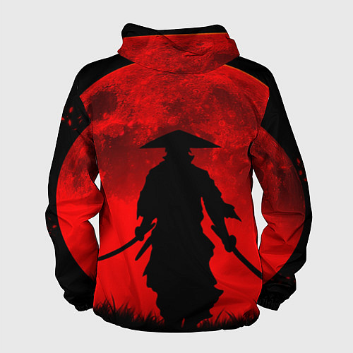 Мужская ветровка САМУРАЙ кровавой луны / 3D-Черный – фото 2