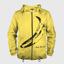 Ветровка с капюшоном мужская Энди Уорхол - Банан, цвет: 3D-черный