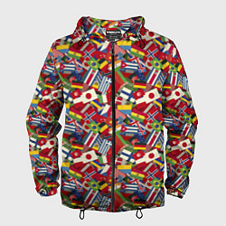 Ветровка с капюшоном мужская Страны Мира, цвет: 3D-черный
