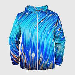 Ветровка с капюшоном мужская Морские водоросли!, цвет: 3D-белый