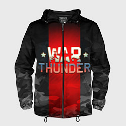 Ветровка с капюшоном мужская WAR THUNDER ВАР ТАНДЕР, цвет: 3D-черный