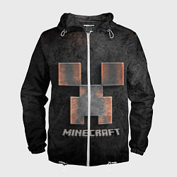 Ветровка с капюшоном мужская MINECRAFT TEXTURE IRON, цвет: 3D-белый