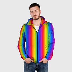 Ветровка с капюшоном мужская Color gradient, цвет: 3D-черный — фото 2