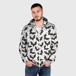 Ветровка с капюшоном мужская Летучие мыши, цвет: 3D-белый — фото 2