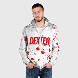 Ветровка с капюшоном мужская Dexter logo Декстер брызги крови, цвет: 3D-белый — фото 2
