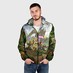 Ветровка с капюшоном мужская МАЙНКРАФТ ГЕРОИ ПРОТИВ ЗЛА, цвет: 3D-черный — фото 2