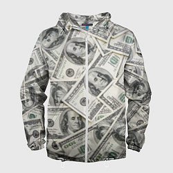 Ветровка с капюшоном мужская Dollars money, цвет: 3D-белый