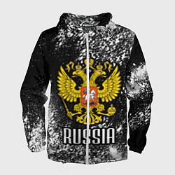 Ветровка с капюшоном мужская Russia, цвет: 3D-белый