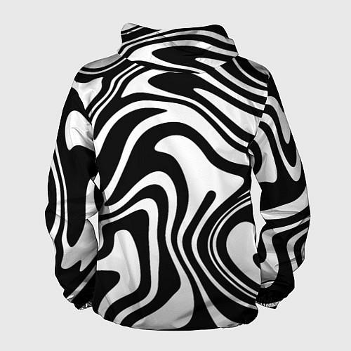 Мужская ветровка Черно-белые полосы Black and white stripes / 3D-Черный – фото 2