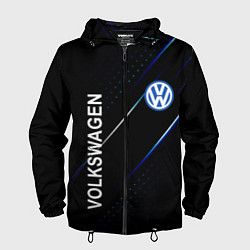 Ветровка с капюшоном мужская Volkswagen, sport style, цвет: 3D-черный