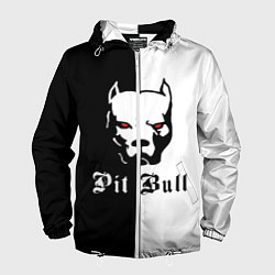 Ветровка с капюшоном мужская Pit Bull боец, цвет: 3D-белый