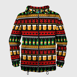 Ветровка с капюшоном мужская Пивной свитер, цвет: 3D-черный