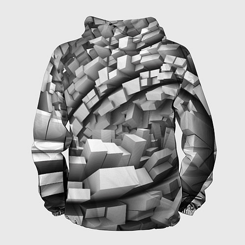 Мужская ветровка Геометрическая объёмная абстракция / 3D-Черный – фото 2