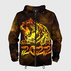 Ветровка с капюшоном мужская Хищник Тигр 2022, цвет: 3D-черный