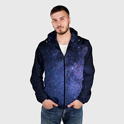 Ветровка с капюшоном мужская Night sky, цвет: 3D-черный — фото 2