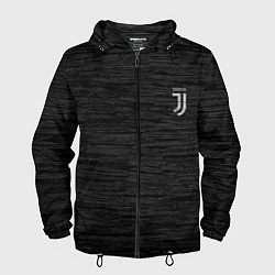 Ветровка с капюшоном мужская Juventus Asphalt theme, цвет: 3D-черный