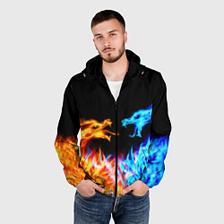 Ветровка с капюшоном мужская FIRE DRAGONS ОГНЕННЫЕ ДРАКОНЫ, цвет: 3D-черный — фото 2