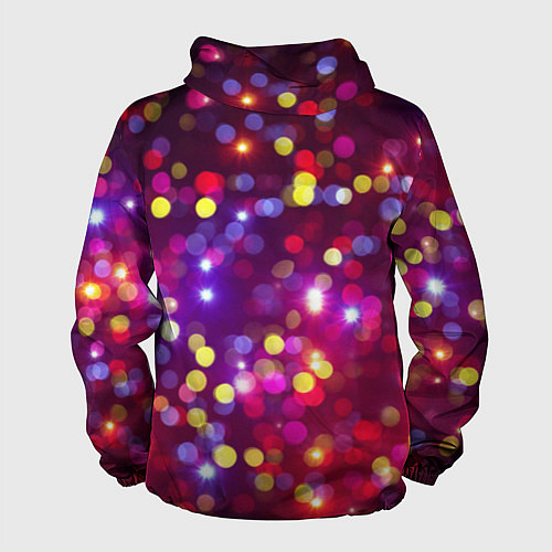 Мужская ветровка ПРАЗДНИЧНЫЕ ОГОНЬКИ НОВЫЙ ГОД 2022 / 3D-Черный – фото 2