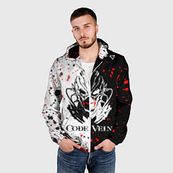 Ветровка с капюшоном мужская Code Vein Logo, цвет: 3D-белый — фото 2