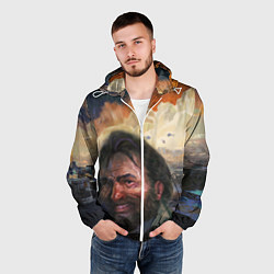 Ветровка с капюшоном мужская Disco Elysium Harrier Du Bois, цвет: 3D-белый — фото 2