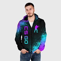 Ветровка с капюшоном мужская CS GO NEON SYMBOL STYLE SKIN КС ГО НЕОН, цвет: 3D-черный — фото 2