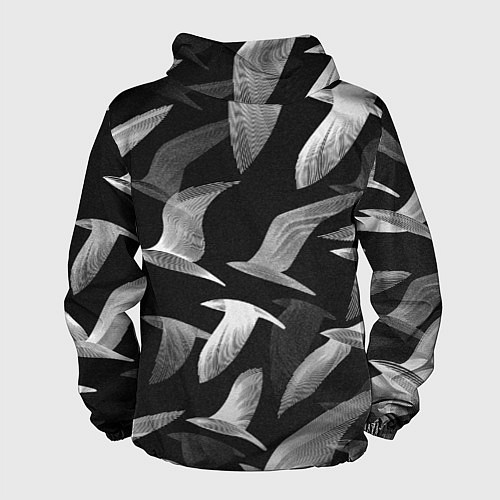 Мужская ветровка Стая птиц 01 / 3D-Черный – фото 2