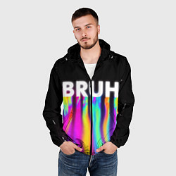 Ветровка с капюшоном мужская BRUH Братан, цвет: 3D-черный — фото 2