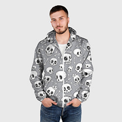 Ветровка с капюшоном мужская Skulls & bones, цвет: 3D-белый — фото 2