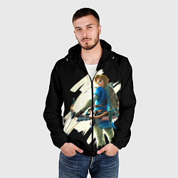 Ветровка с капюшоном мужская Линк с луком, цвет: 3D-черный — фото 2
