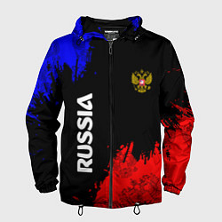 Ветровка с капюшоном мужская Russia Патриот, цвет: 3D-черный