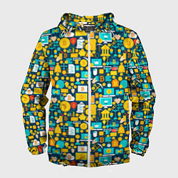 Ветровка с капюшоном мужская Трейдер Криптовалют, цвет: 3D-белый