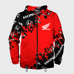 Ветровка с капюшоном мужская Honda нарисованный огонь, цвет: 3D-черный
