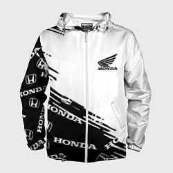 Ветровка с капюшоном мужская Honda sport pattern, цвет: 3D-белый