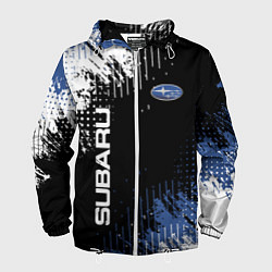 Ветровка с капюшоном мужская Subaru Sport Auto, цвет: 3D-белый