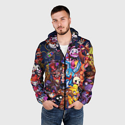 Ветровка с капюшоном мужская Cute Fnaf Pattern, цвет: 3D-черный — фото 2