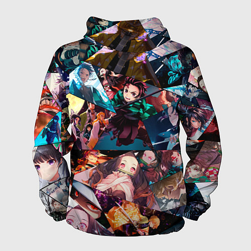 Мужская ветровка Kimetsu no aiba Все персонажи / 3D-Черный – фото 2