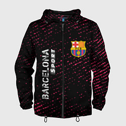 Ветровка с капюшоном мужская БАРСЕЛОНА Barcelona Sport - Потертости, цвет: 3D-черный