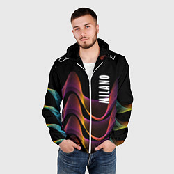 Ветровка с капюшоном мужская Fashion pattern Neon Milano, цвет: 3D-белый — фото 2