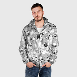 Ветровка с капюшоном мужская Реинкарнация безработного паттерн, цвет: 3D-черный — фото 2