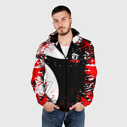 Ветровка с капюшоном мужская Free Fire брызги, цвет: 3D-черный — фото 2