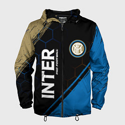 Ветровка с капюшоном мужская INTER Pro Football Краска, цвет: 3D-черный