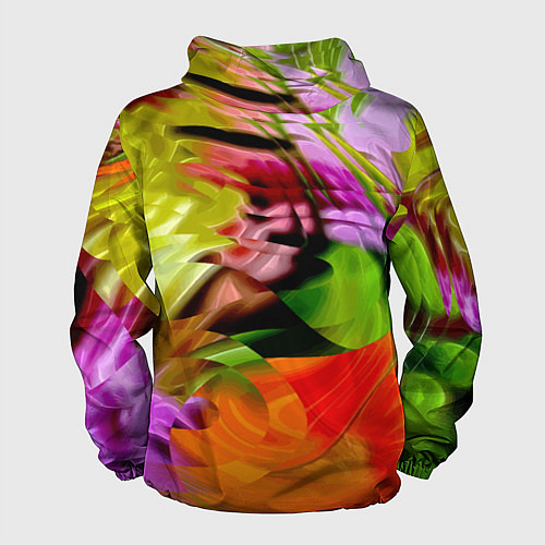 Мужская ветровка Разноцветная абстрактная композиция Лето Multi-col / 3D-Черный – фото 2