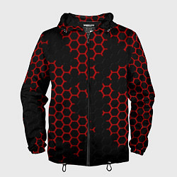 Мужская ветровка НАНОКОСТЮМ Black and Red Hexagon Гексагоны