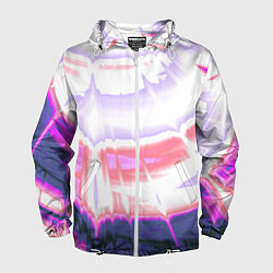 Ветровка с капюшоном мужская Тай-дай Абстракция Tie-Dye, цвет: 3D-белый