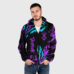 Ветровка с капюшоном мужская Berserk bleck mask neon, цвет: 3D-черный — фото 2