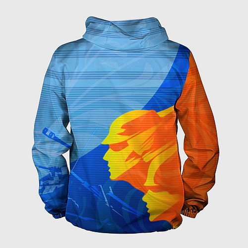 Мужская ветровка РОССИЯ - СПОРТ - ГЕРБ / 3D-Черный – фото 2