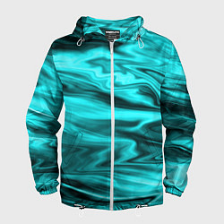 Мужская ветровка Неоновый бирюзовый мраморный узор