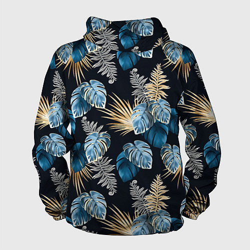 Мужская ветровка Свет неоновых листьев / 3D-Черный – фото 2