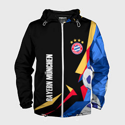 Ветровка с капюшоном мужская Bayern munchen Sport - цветные геометрии, цвет: 3D-белый