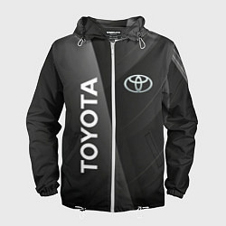 Ветровка с капюшоном мужская Toyota - серая абстракция, цвет: 3D-белый